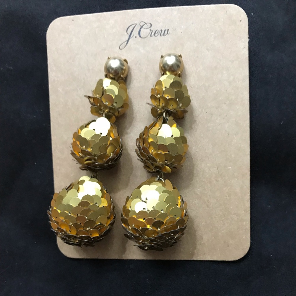 J. Crew gold colored statement earrings-NWT!